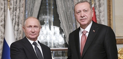 Zleva Vladimir Putin a Recep Tayyip Erdogan.