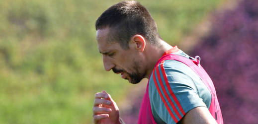 Frank Ribéry na tréninku Bayernu Mnichov.