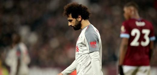 Mohamed Salah při utkání jeho Liverpoolu na West Hamu.