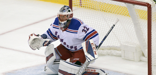 Marek Mazanec v dresu New York Rangers.