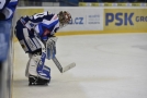 Hokejový brankář Marek Langhamer v dresu Komety Brno.