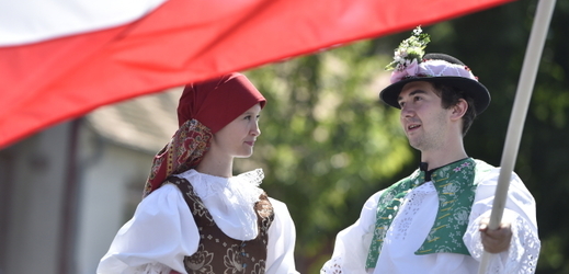 Snímek z Mezinárodního folklorního festivalu Strážnice.