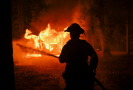 Muž v USA podle policie stlačil hořící vůz do příkopu a zažehl lesní požár
