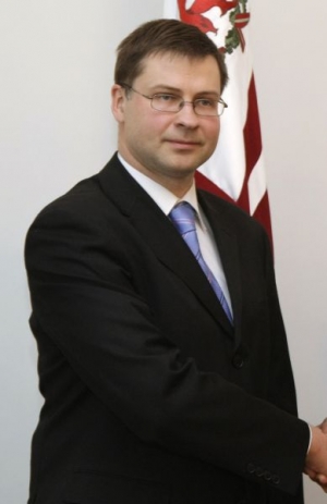 Lotyšský premiér Valdis Dombrovskis.