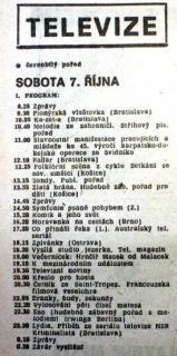 Televizní program na 7. října 1989.