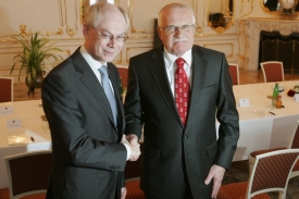 Prezidenta EU Van Rompuye přijal i Václav Klaus.