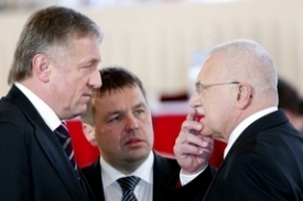 Mirek Topolánek, Petr Tluchoř, Václav Klaus.